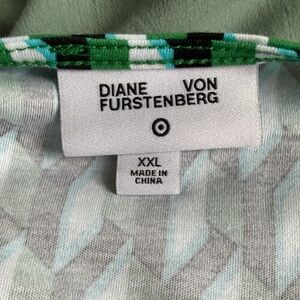 Diane Von Furstenberg Green and Blue Long Sleeve Dress